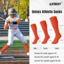 LEACOOLKEY Baseball Belt and Socks Combo Set Adjustable Softball Socks and Elastic Belt for Youth and Adult (Orange, M)