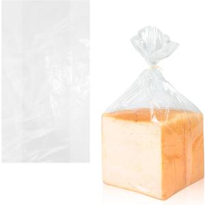 Clear Gusseted Poly Bags, 6 x 3 x 15 Inch. 100 Pack Plastic Bread Bags for Homemade Bread. Waterproof 0.65 Mil Polyethylene Flat Bottom Bag. Tear-Resistant Clear Baggies with Open Top