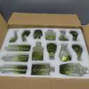 36Pcs Bud Vases Set Small Vintage Glass Bottles Bud Vases in Bulk Multiple Shape Cute Glass Vases for Rustic Wedding Centerpieces Table Decorations and Home Decor(Green)