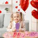 98pcs Valentines Day Gifts for Kids Children's Slipper Card with Hair Rope Set Valentines Day Gift Exchange Hair Accessories for School Classroom Boys Girls Toddlers and Kids Party Favor Sets