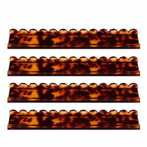 MahTileFlow Tortoise Shell Acrylic Mahjong Racks with Scalloped Pushers