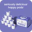 happy coffee dark roast coffee pods, 60 count, notes of cocoa & contentment, compatible with most K-cup brewers, rainforest alliance certified