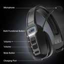 Bluetooth Headset for Truck Drivers, Single Ear Wireless Headphones with Mic Noise Cancelling, Mute Button, Hands-Free, 60H Playtime for Call Center, Office, Cell Phone