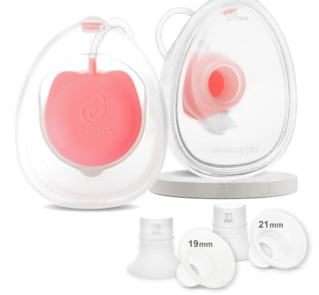 Nenesupply Handsfree Wearable Breastmilk Collection Cara Cups Caracups Compatible with Spectra S1 S2 9 Plus Breast Pumps 24mm Silicone Flanges Replacement for Spectra Pump Parts 19 21mm Inserts