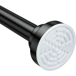 Ausemku Shower Curtain Rod Tension - 32-80 Inch Never Rust Non-Slip Spring Tension Curtain Rod No Drilling Stainless Steel Curtain Rod Use Bathroom Kitchen（Black）