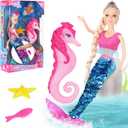 Bettina Princess Doll & Seahorse Set, Color Change Tail, 11.5 Inch Mermaid Doll, Toys for Girls & Kids