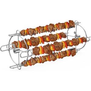 onlyfire Universal Stainless Steel Rotisserie Skewers Rotating Kebab Maker, Shish Kabob Set for Most Grills