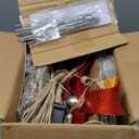 YULETIME 3-Piece Pre-lit 2D Christmas Reindeer Family, Lighted Glitter Christmas Deer Holiday Decoration with Warm White LED Lights