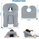 HOMCA Face Down Pillow for Eye Surgery Recovery, Soft Support Stomach Sleeping Pillow with Adjustable Airflow Gap, Face Hole for SmallMedium Adult Faces, Not Recommended for Larger Face Sizes