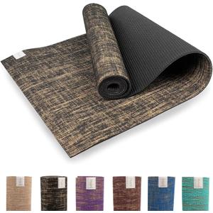 Myga Jute Yoga Mat, High Performance Vegan Floor Exercise Mat, Eco Friendly Biodegradable Yoga Mat with PVC Backing,72" x 24", 0.2" Thickness (Black)
