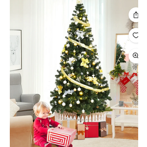 8Ft Artificial PVC Christmas Tree Stand Indoor Outdoor Green