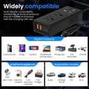 300W Car Voltage Converter Inverter DC 12V to AC 110V Ports Fast Charging Car Charger with Cigarette Lighter Plug with 2 Sockets and 4 USB for Business Trips and Vacation