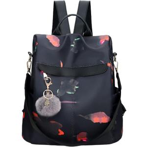 COFIHOME Backpack Purse for Women Mini Anti-theft bag Waterproof Nylon Backpack Stylish Large Capacity Travel Bag (Black Color)
