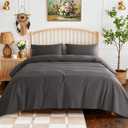 SONORO KATE 100% Egyptian Cotton Sheets - 800 Thread Count, 5-Star Hotel Sateen Weave Bed Sheets, Cooling, Soft & Breathable Bed Sheets Set, Fits 16" Deep Pocket - 4 PC (Dark Grey,Queen)