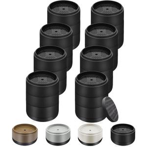 Furniture Risers Bed Risers Heavy Duty 1 inch, 2 inch, 3 inch, 4 inch Round Adjustable Bed Lifts Riser for Desk Legs Table Couch Sofa Chair Refrigerator Washing Machine (1+1+1 Inch, Black, 8 Pack )