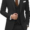 Wangyue 3 Piece Suit Men Slim Fit Wedding Suits for Men Mens Elegant Suits Notch Lapel Blazer Single Breasted Vest and Pants, Medium