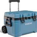 Igloo Trailmate 52Qt Wheeled Cooler, Insulated Hard Shell Ice Chest, Modern Blue