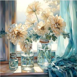 AALBLAC Paint by Numbers Kit for Adults, Flowers Paint by Numbers on Canvas for Beginners, Acrylic Easy Painting Number Kits for Gift Decor - 16x16 Inch