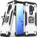 for Samsung Galaxy S9 Plus Case Galaxy S9+ Case Military Grade Shockproof with Kickstand Stand Built-in Magnetic Car Mount Armor Heavy Duty Protective for Galaxy S9 Plus Phone Case (Sliver)