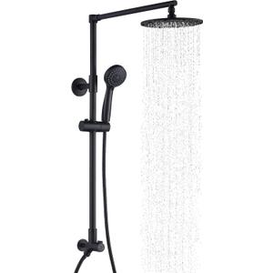 Fennocasa Polaris 3 Rain Shower System, 8” Rainfall Shower Head and Handheld Shower Combo, includes 3-Setting Handheld Spray, Height Adjustable Shower Wand Holder, 60” Hose (2.5 GPM Matte Black)