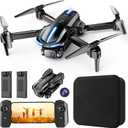 Drone with Camera 1080P HD FPV Foldable Mini Drone for Beginners Kids Adults, Drone with One Key Take Off/Landing, Gesture Selfie, Altitude Hold, 3D Flip, Easy to Fly, 2 Batteries, Toys for Boys Girls (Blue)