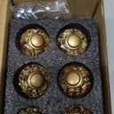 12 Pack Gold Dresser Knobs, 1-3/8 Inch(36mm) Decorative Crystal Cabinet Drawer Knobs, Vintage Round Gold Knobs and Pulls with Two Different Sizes Screws for Easy Installation