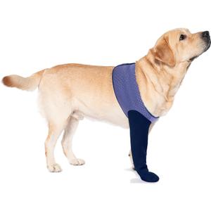 COODEO Dog Socks to Prevent Licking Paws, Healing Boots & Paw Protectors with Non-Slip Bottoms for Wound Protection, Waterproof Sleeve Shoes for Licking Purple M_Left
