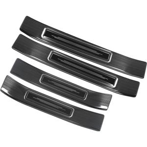 Stainless Steel Door Sill Protector for Toyota Highlander 2020-2025 Accessories Interior Door Entry Guard Cover Trim (Black)