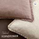 Foindtower Decorative Linen Fringe Throw Pillow Covers Cozy Boho Farmhouse Cushion Cover with Tassels Soft Accent Pillowcase for Chair Sofa Bed Living Room Home Decor, 2626 Inch,1PC,Dusty Pink
