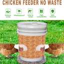 Chicken Feeder Waterproof and Chicken Waterer Cup, 6pcs No Waste Chicken Feeder for Buckets,Barrels,Bins, and 6pcs Chicken Water Cups for Chickens, Birds, Turkeys etc