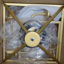 Phaosio Farmhouse Lantern Chandelier 4-Light, Industrial Gold Ceiling Light Fixture with Rustic Open Cage and Adjustable Hanging Height, E12 Base for Kitchen Island, Dining Room, Entryway, Foyer