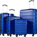 Coolife Luggage 4 Piece Set Suitcase Spinner Hardshell Lightweight TSA Lock (family set-blue1)