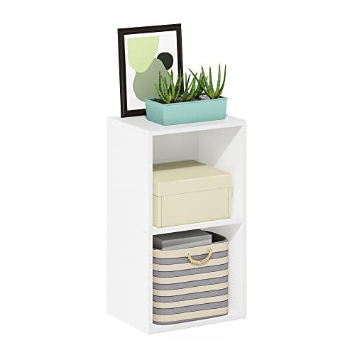 Furinno Luder Bookcase / Book / Storage, 2-Tier Cube, White