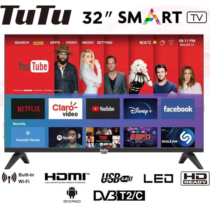 Tutu 32" 60hz 1366 x 768 HD LED TV