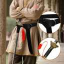 Simplepolymer Adjustable Tachi Practice Sword Set with Sword Holster and Leather Belt for Medieval Knight Warrior Pirate Halloween Cosplay Costume Accessories