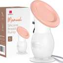 HORIGEN Manual Breast Pump for Breastmilk, 4 Ounce BPA-Free & Food Grade, Portable Leak-Proof Lid & Suction Base Silicone Wearable Hand Pump Collectors for Expressing Milk, Home, Work, Travel