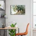 Nature Eucalyptus Canvas Wall Art for Kitchen Sage Green Wall Decor Mason Jar Green Leaf Bouquet Picture 16x24", Watercolor Botanical Posters Prints Painting Artwork for Living Room Home Decorations