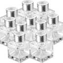 Sabary 20 Set Square Glass Diffuser Bottles with Silver Caps Refillable Diffuser Bottles Set 1.7oz Empty Aromatherapy Jar Ideal for Essential Oils Reed Sticks Home Fragrance