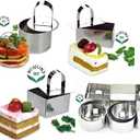 NewlineNY Stainless Steel Dessert Rings (12 Pcs) Round Square Rectangular Appetizers Molded Salads, Cakes Mousse Molding Layering Cake Cutter