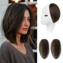 REECHO Clip in Hair Volumizer, Short Thick Clip in Hairpieces Adding Extra Hair Volume Extensions for Women with Thin Fine (Chocolate Brown, 8 Inch(Pack of 2))