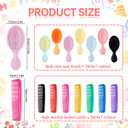 56PCS Mini Wet Hair Brush Comb Set, Mini Hair Brush, Bulk Hair Brushes, 28 Small Travel Detangling Pocket Brushes and 28 Colorful Plastic Combs for Girls Women(Stylish Color)