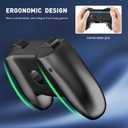 GLDRAM Grips for Nintendo Switch 2 Joycon, Comfort & Wear-Resistant Joycon 2 Grip, Switch 2 Accessories with Ergonomic Controller Handle & 8 Thumb Grip Caps - Black & Blue-Orange (4 Pack)