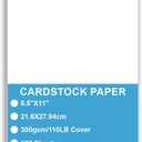 Cardstock Paper - Plain Heavy Bright White Stock, Cover Stock Paper, 110lb(300 gsm) Cover Thick Cardstock Paper, 8.5" x 11", 100 Sheets, Inkjet/Laser Printer Compatible
