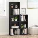Furinno LUDER Book Shelf, 5-Tier Bookshelf, Bookcase with Open Shelves, 9.4 x 15.8 x 52, Easy Assembly, for Living Room, Bedroom, Home Office, Blackwood