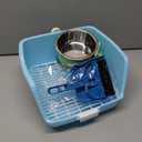 PINVNBY Rabbit Litter Box for Cage Bunny Corner Litter Bedding Box Small Animal Litter Pan Hanging Pet Bowls Cage Potty Trainer Pet Toilet for Rabbit Bunny Guinea Pigs Small Animals (11.02 x 11.02 x 6.3 inches)