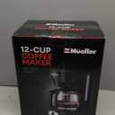 Mueller 12-Cup Drip Coffee Maker - Borosilicate Carafe, Auto-Off, Reusable Filter, Anti-Drip, Keep-Warm Function, Clear Water Level Window Coffee Machine, Kitchen Essentials & Accessories