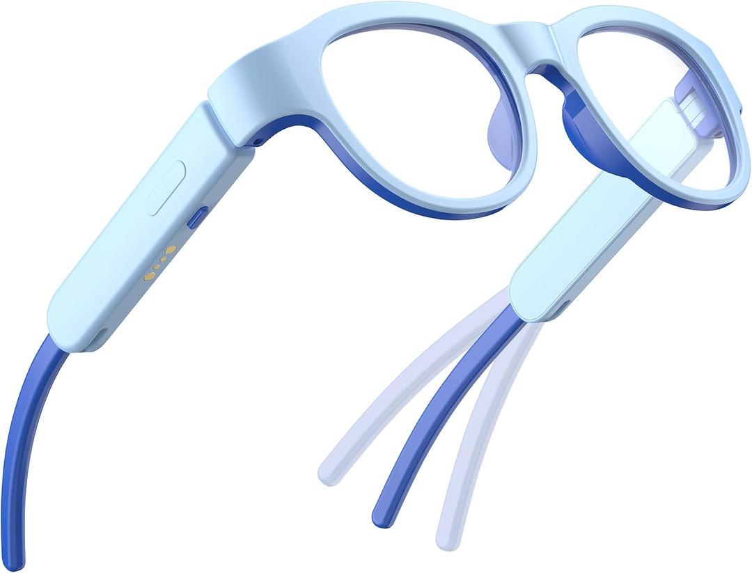 Kids Blue Light Glasses with Bluetooth Audio,Smart glasses,RGB 7-color light, Kids Smart Glasses Gifts