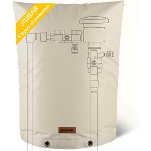 Backflow Preventer Cover Insulated Pouch -JIUBRA 17" W x 21" H Outdoor Pressure Reducing Value Cover ,Winter Water Sprinkler Valve Cover Insulated ,Well Pump Covers Protects from Severe Snow.