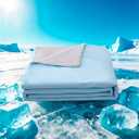 Cooling Blanket for Hot Sleepers & Night Sweats – Lightweight Breathable Summer Comforter, Double-Sided Cool Fabric, Queen Size, Gray/Blue