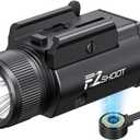 EZshoot 2400 Lumens Pistol Light with Strobe Mode, High Lumen Magnetic Rechargeable Led Pistol Flashlight with Quick Install Design, Light with Adjustable Slide Rail for Picatinny GL Rail
